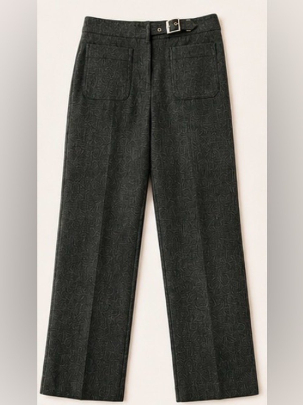 [RED Valentino] Green Herringbone Wool Pants Sz 40